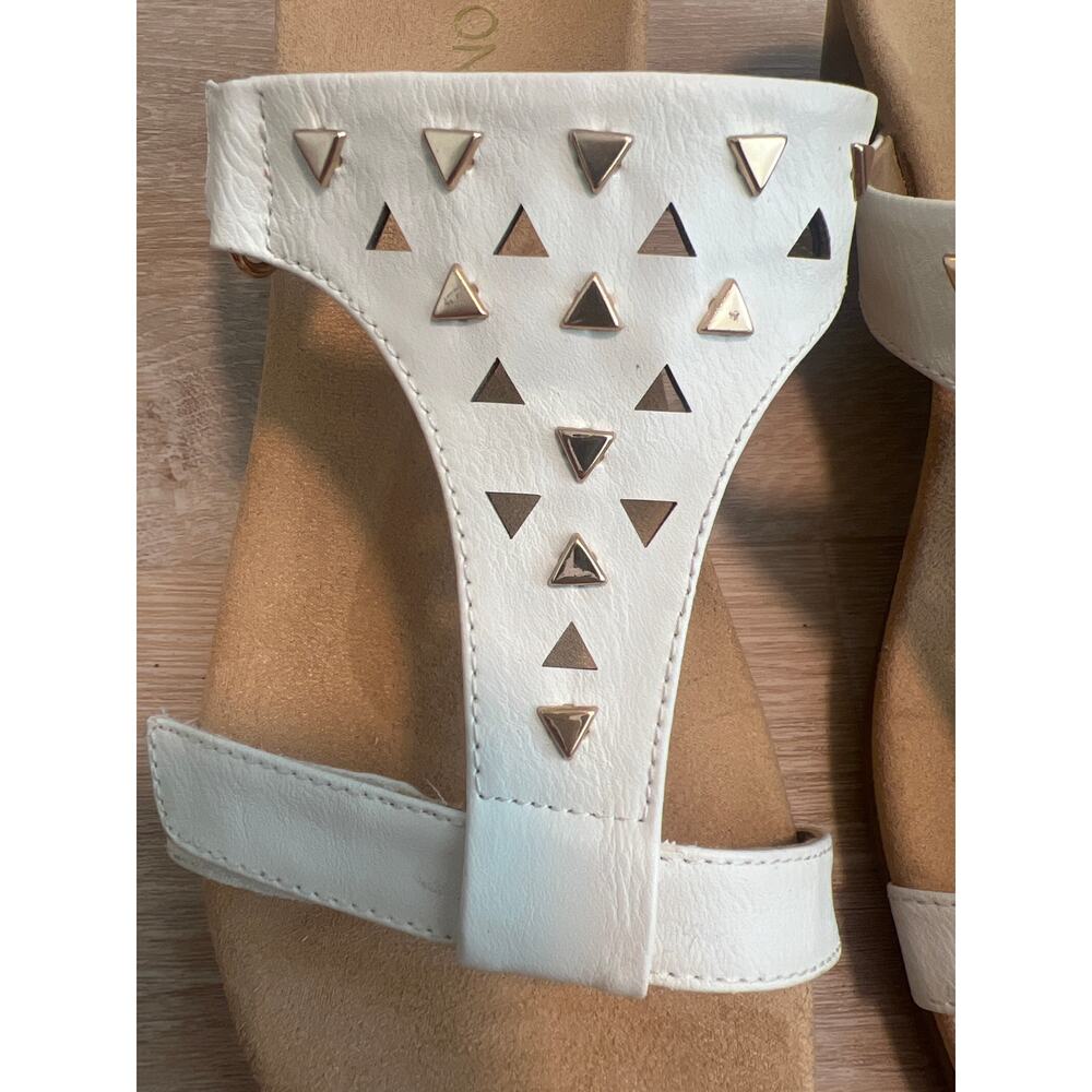 Vionic Maggie Sandal Wedge Heels Studs Slide Adjustable Straps Beige Women Sz 10 - Picture 4 of 8